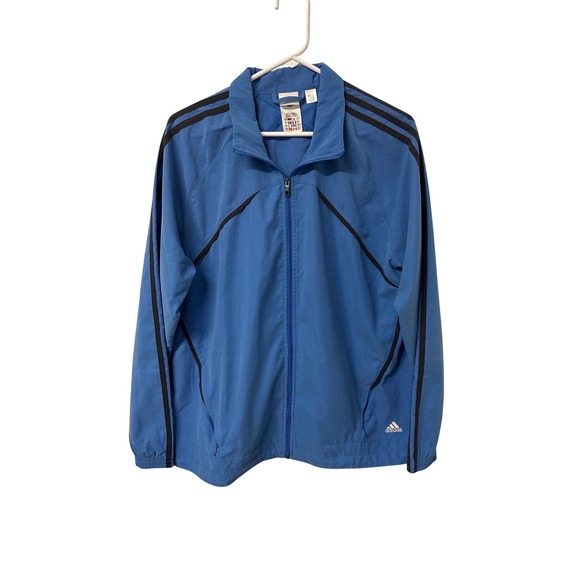 adidas Jackets & Blazers - Y2K Adidas Womens Blue Full Zip Track Running Jacket Athletic Sportwear- Size XL